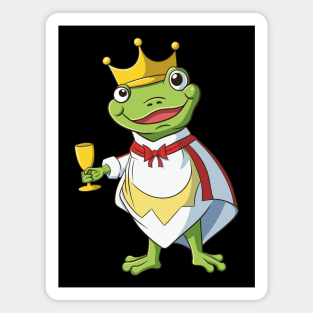 King Frog with golden cup Magnet